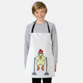 チキンアットフィットネスプルアップ エプロン (着用した状態)