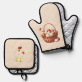 チキンアンドエッグカントリースタイル 鍋つかみ&鍋敷きセット (正面/裏面)