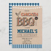 チキンアンドバーベックディナーパーティの招待状 招待状 (正面/裏面)