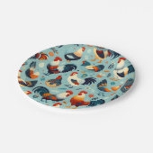 チキンアンドルースターデザイン ペーパープレート (アングル)