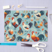 チキンアンドルースターデザイン 薄葉紙 (クラフト)