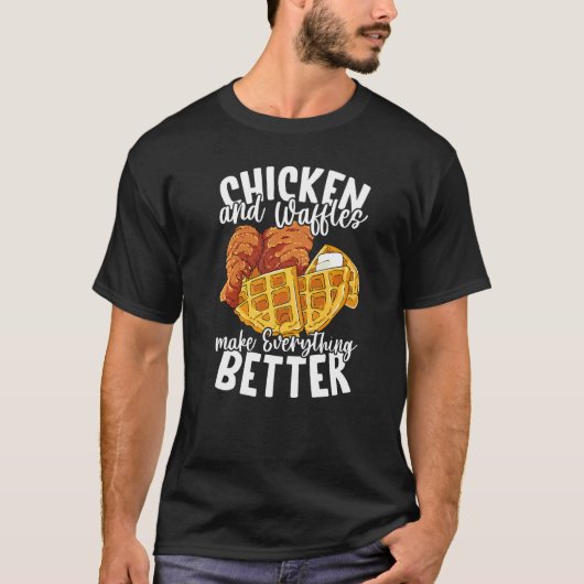 チキンアンドワッフルズブランチフード Tシャツ (正面)