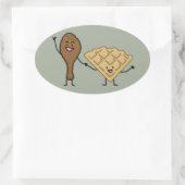 チキンアンドワフルズアメリカン&サザン料理 楕円形シール (バッグ)