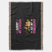 チキンアート私のチ食べキンの宿題 スローブランケット (正面縦)