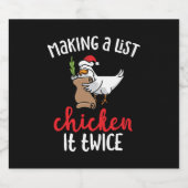 チキンイットツーチキンおもしろいクリスマスデザイン スパークリングワインラベル (シングルラベル)