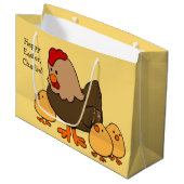 チキンイラストレーションカスタム文字抱き枕 ラージペーパーバッグ (正面アングル)
