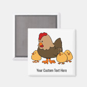 チキンイラストレーションカスタム文字磁石 マグネット (正面/裏面)