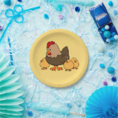 チキンイラストレーションキッズ紙プレート ペーパープレート (パーティー)
