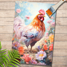 チキンインフラワーズ3デクページ紙 薄葉紙