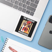 チキンウィスパーラチキン農家おもしろい農家 シール (ノートパソコンとiPhone)