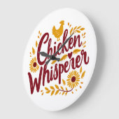 チキンウィスパーラファームハウス素朴コテージコア ラージ壁時計 (傾斜)