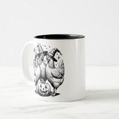 チキンウィッチハローウィンヴィンテージ魔女 ツートーンマグカップ (正面左)