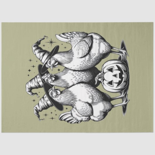 チキンウィッチハローウィンヴィンテージ魔女 薄葉紙 (正面)