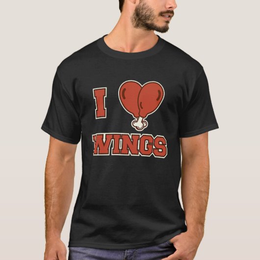 チキンウィングが大好き Tシャツ (正面)