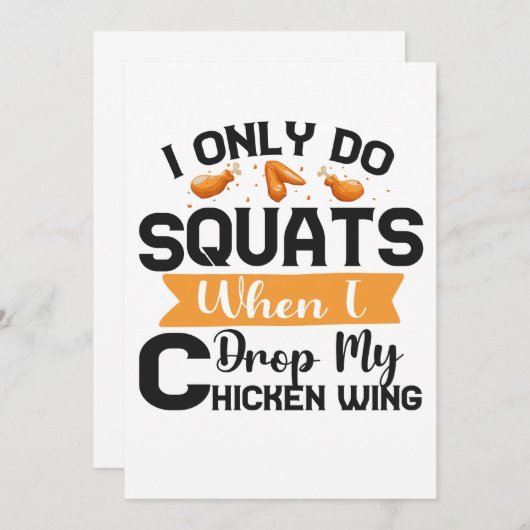 チキンウィングを落とした時だけスクワットするよ、ハハハ 招待状 (正面/裏面)