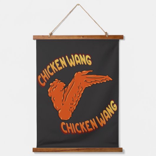 チキンウィングウッドトップウォールタペストリー 吊り下げ型タペストリー (正面)