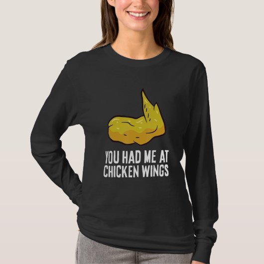 チキンウィングスの虜 ファストフードのチキンウィングス Tシャツ (正面)