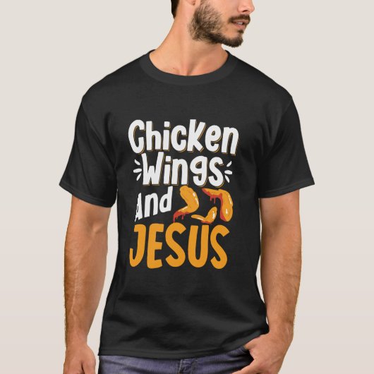 チキンウィングズアンドイエスグルメTシャツ Tシャツ (正面)