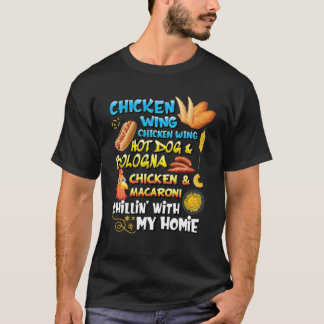 チキンウイングチキンウイングホットドッグとボローニャトッド Tシャツ
