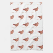 チキンウォーターカラーカントリーロースターファームハウス キッチンタオル (縦)