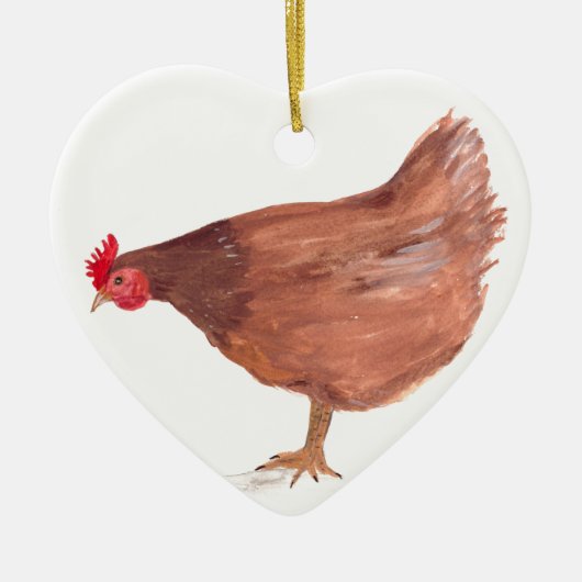 チキンウォーター絵画カラーズヘンファーム農家 セラミックオーナメント (正面)