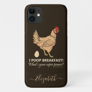 チキンウンチブレックファおもしろいーストデザインアドネーム iPhone 11 ケース