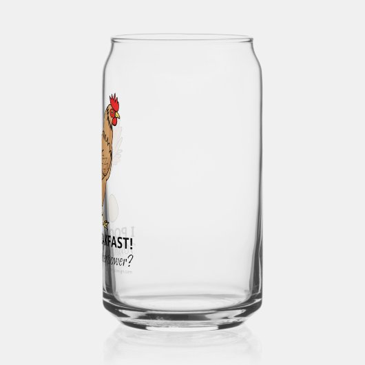 チキンウンチブレックファーストおもしろいデザイン ガラス缶 (左)