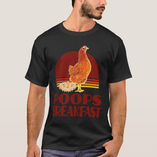 チキンウンチ朝食ヴィンテージ Tシャツ (正面)