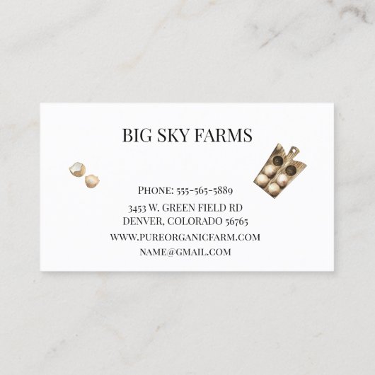 チキンエッグファームの水彩 名刺 (裏面)