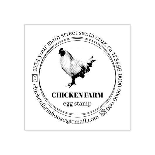 チキンエッグファームハ素朴ウス ラバースタンプ (インプリント)