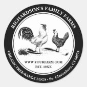 チキンエッグファームラウンドステッカー ラウンドシール (正面)