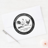 チキンエッグファームラウンドステッカー ラウンドシール (封筒)