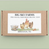 チキンエッグファーム水彩新鮮なカートン 長方形シール