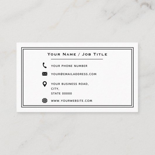 チキンエッグファーム農家ファームハウスブラックアンドホワイト 名刺 (裏面)