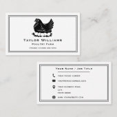 チキンエッグファーム農家ファームハウスブラックアンドホワイト 名刺 (正面/裏面)