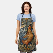 チキンエレガントウィリアムモリスインスパイアフローラ エプロン (着用した状態)