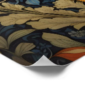 チキンエレガントウィリアムモリスインスパイアフローラ ポスター (角)