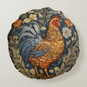 チキンエレガントウィリアムモリスインスパイアフローラ ラウンドクッション (裏面)