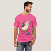 チキンオンスキーダウン飛んでいるヒル Tシャツ (正面フル)