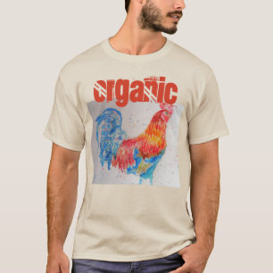 チキンオーガニックウォーター色レッドルースターTシャツ Tシャツ