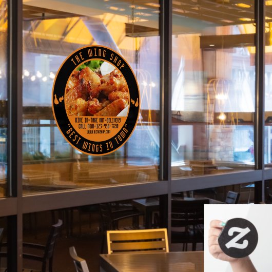 チキンカスタマイズウイングレストランラージフロント ウィンドウサイン (レストラン窓)