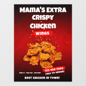 チキンカスタマイズウイングレストランラージフロント ウィンドウサイン (シート)