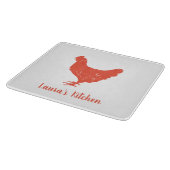 チキンカスタムシルエットのガラス切り板 カッティングボード (角)