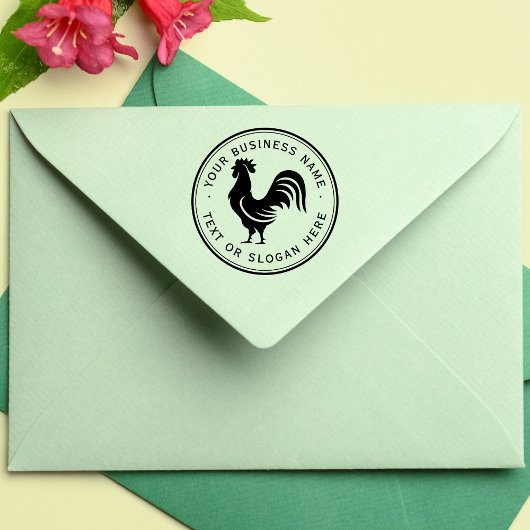 チキンカスタムビジネスロゴ大ゴムスタンプ ラバースタンプ