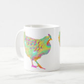 チキンカラフルかわいいイラストレーション コーヒーマグカップ (正面左)