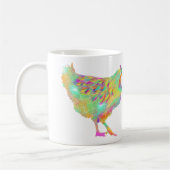 チキンカラフルかわいいイラストレーション コーヒーマグカップ (左)