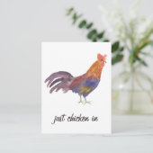 チキンカラフルウォーターの色だけチキンに入おもしろいる ポストカード (スタンド正面)