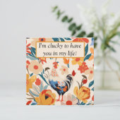 チキンカラフルフローラサンキューカード (スタンド正面)