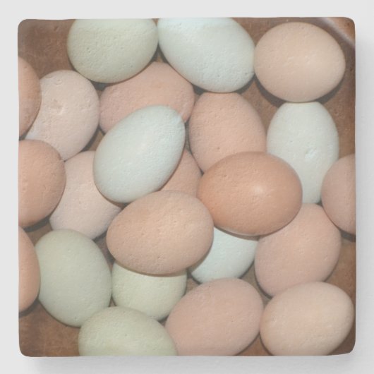 チキンカラフル卵 ストーンコースター (正面)