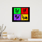 チキンカラフル ポスター (キッチン)